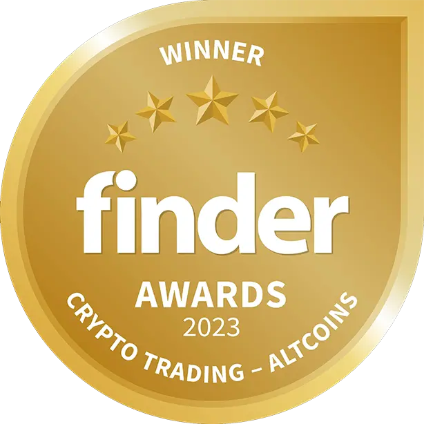 Gold Finder badge awarded for being the best crypto trading platform for altcoins in 2024.