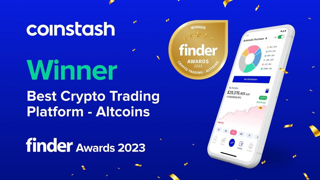 Coinstash wins Best for Altcoins in Finder's 2023 Crypto Trading Awards